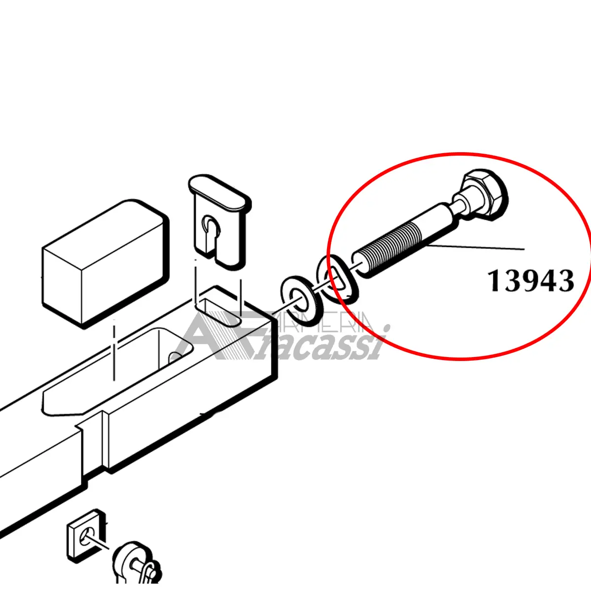 13943 2 Dillon Powder Bar Adjustment Bolt #13943 - immagine 1